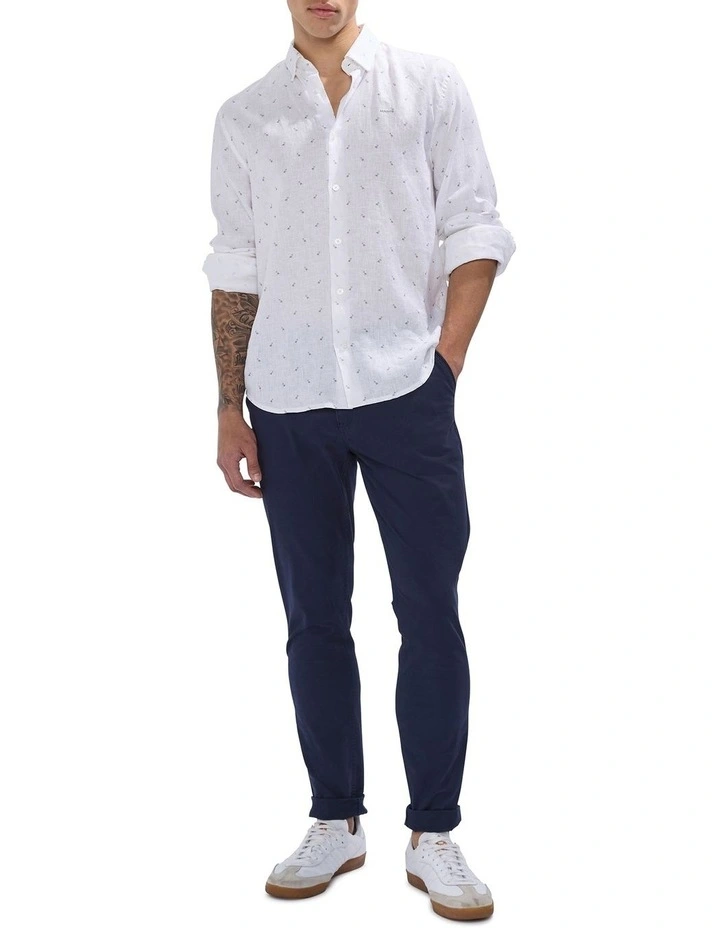 Bodhi Linen Shirt in White Multi image 2