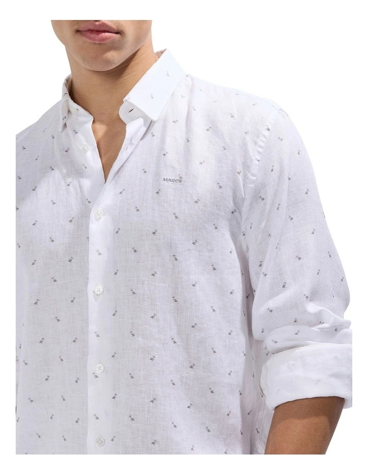 Bodhi Linen Shirt in White Multi image 3
