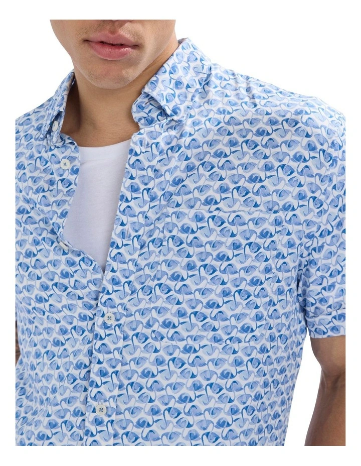 School Of Flock Shirt in Blue Multi image 3