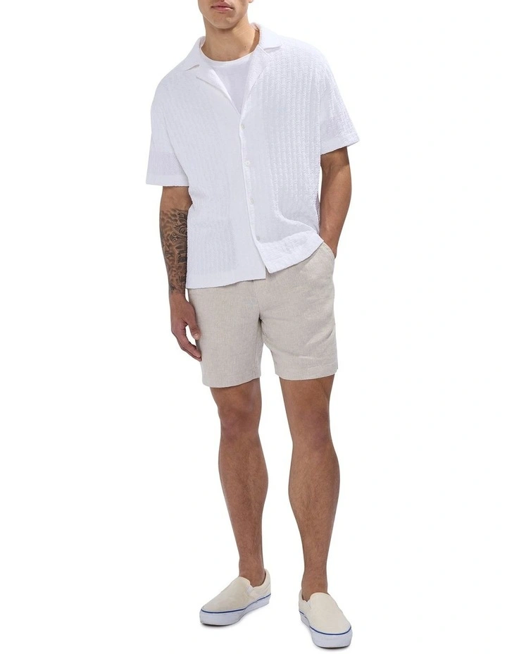 Tim Textured Geo Shirt in White image 2