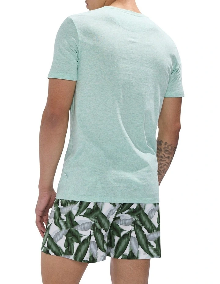 Hot Tropics Pyjama Short Set in Green Multi image 3