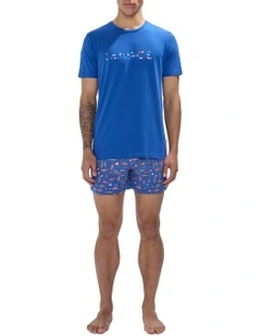 Sea La Vie Pyjama Short Set in Blue Multi
