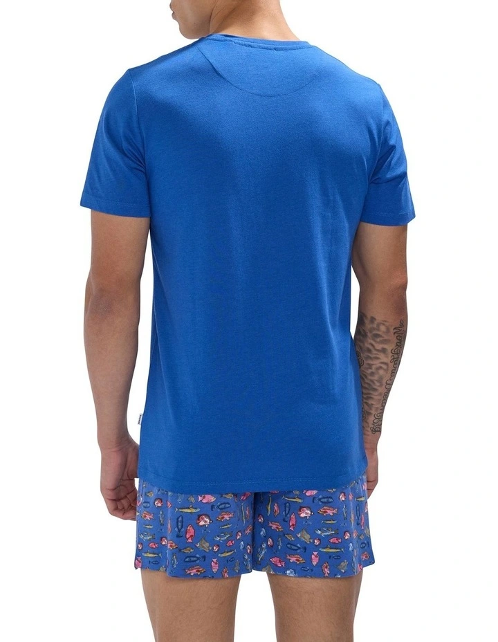 Sea La Vie Pyjama Short Set in Blue Multi image 3