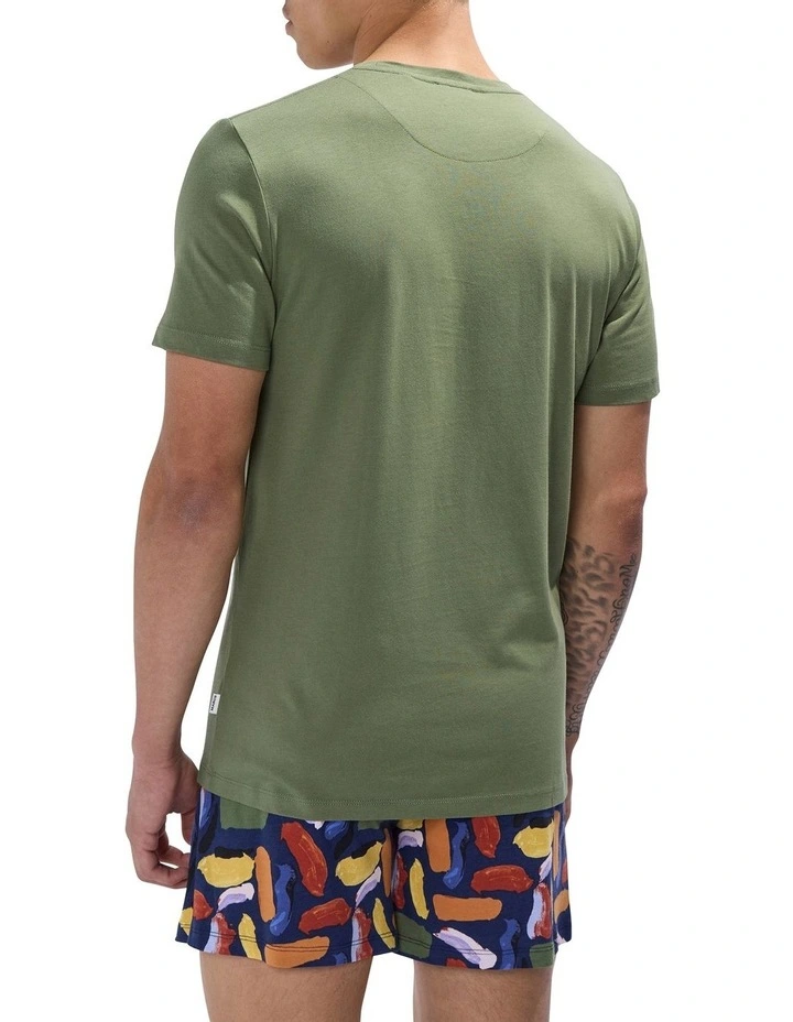 Paint No Love Pyjama Short Set in Green Multi image 3
