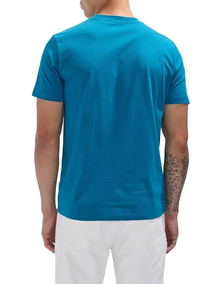 Palm Down Embroidered Tee in Dark Teal image 4
