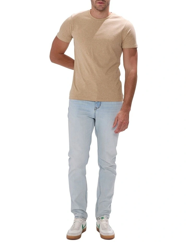 Brando Crew Neck T-shirt in Camel Marle image 2
