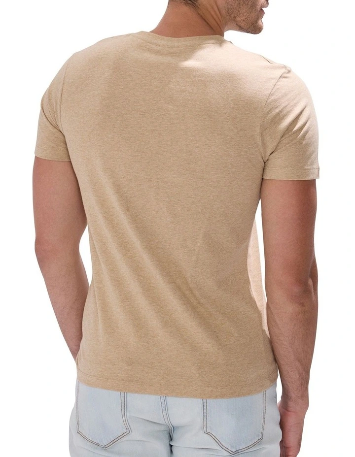 Brando Crew Neck T-shirt in Camel Marle image 4