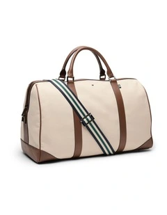 Ryder Leather Mix Holdall in Neutral/Tan