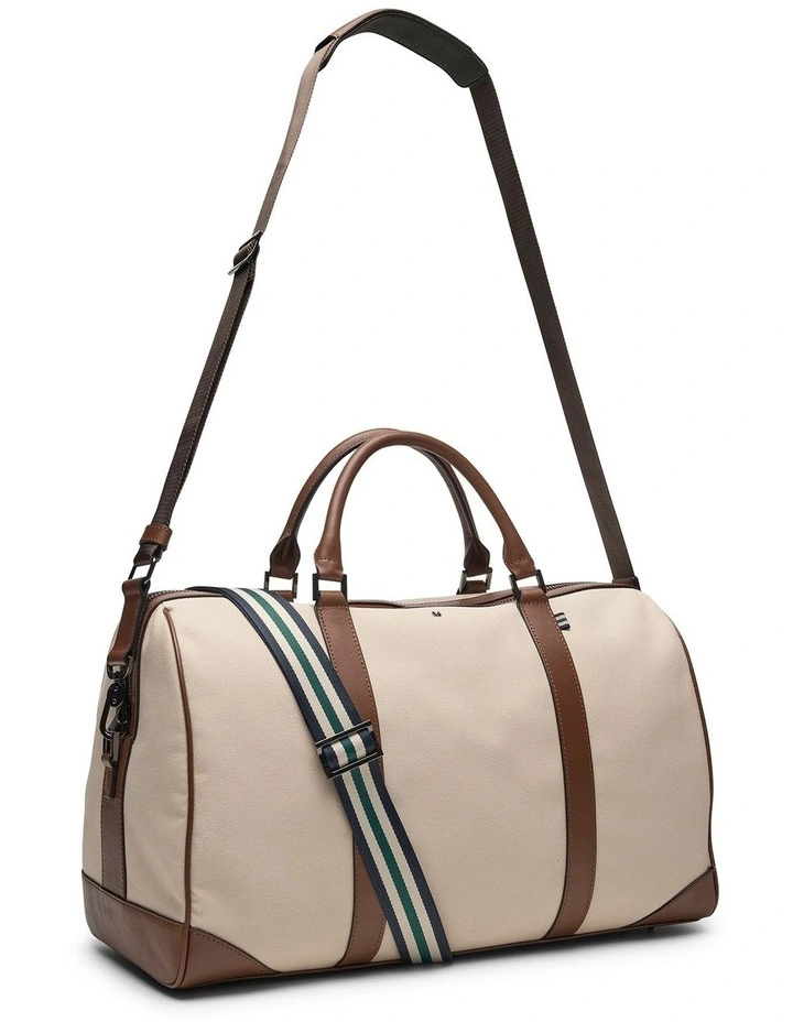 Ryder Leather Mix Holdall in Neutral/Tan image 2