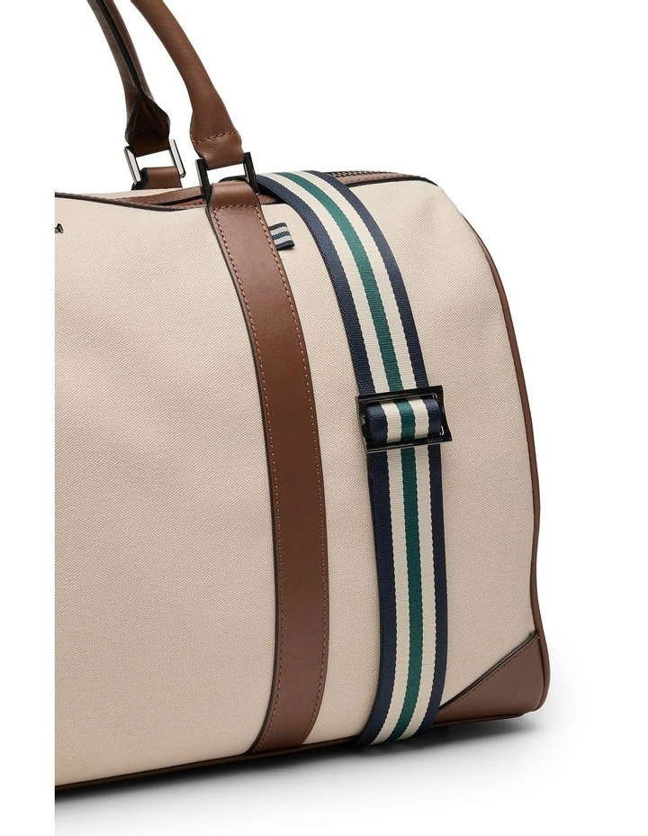 Ryder Leather Mix Holdall in Neutral/Tan image 3