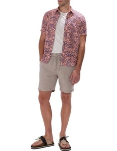 George Linen Short in Grey