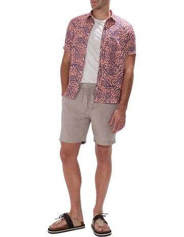 George Linen Short in Grey