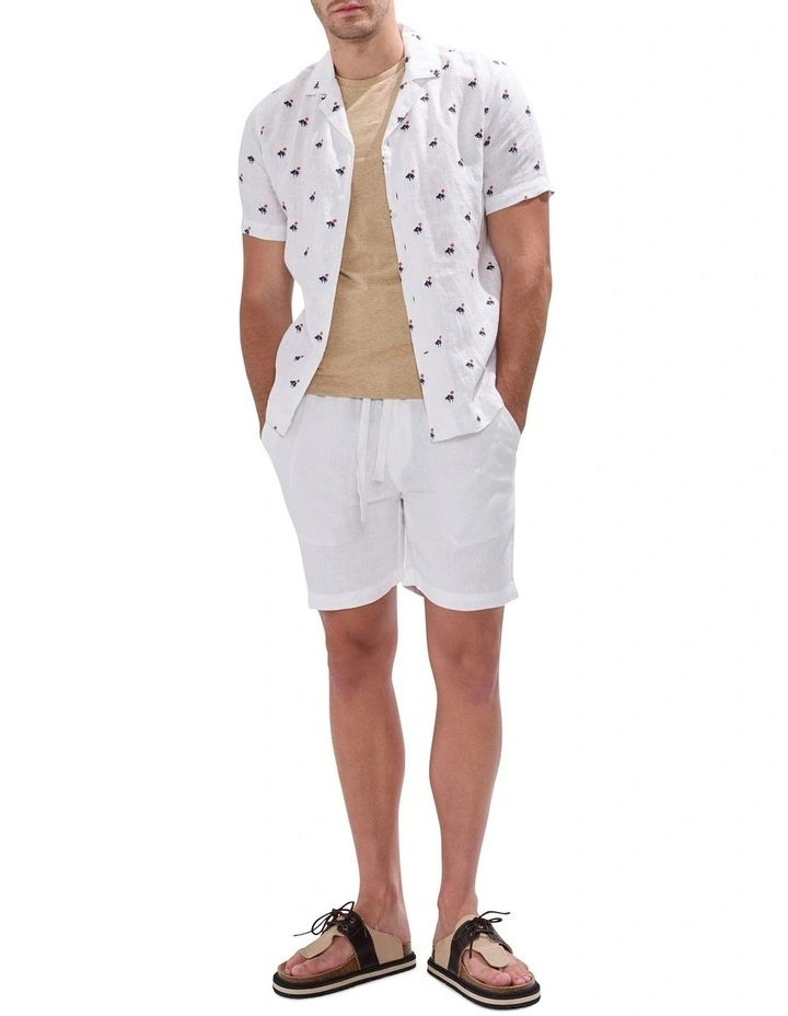 George Linen Short in White image 1