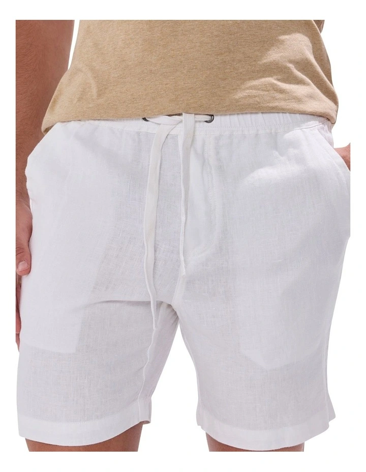 George Linen Short in White image 3