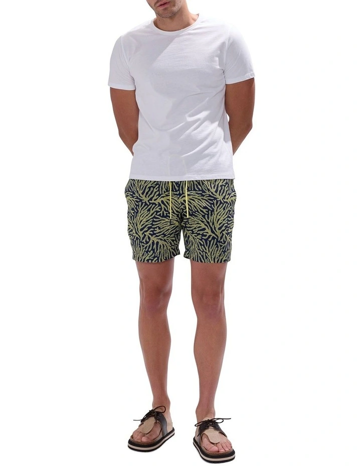 Once And Coral Swim Short in Navy Multi image 1