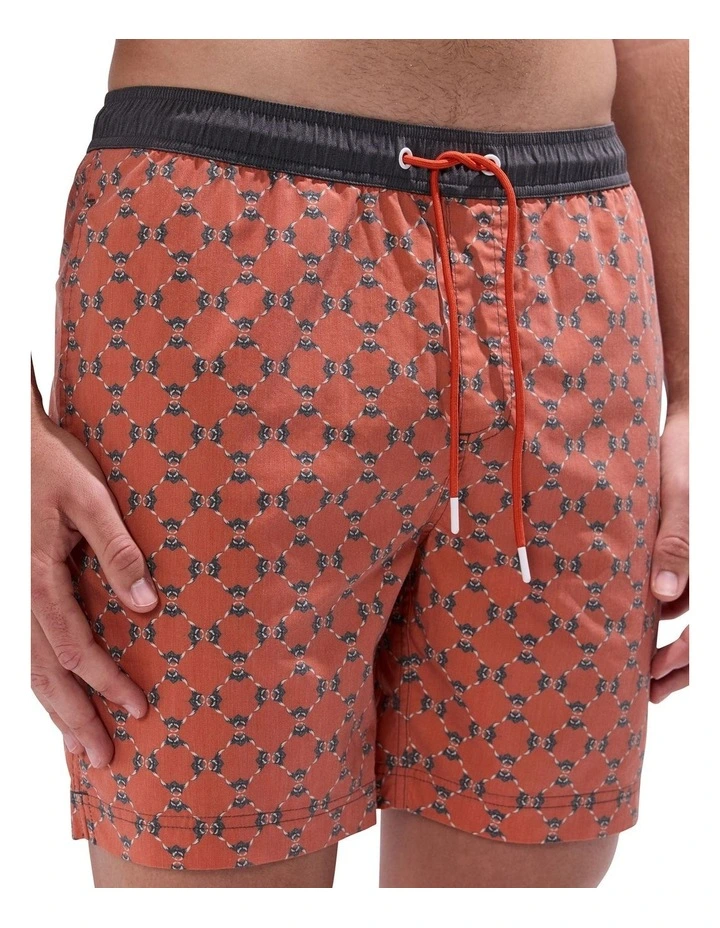 Manta-Slay Swim Short in Rust Multi image 3