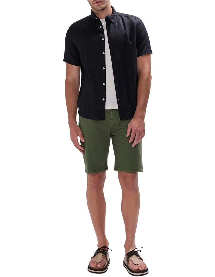 Felix Ss Linen Shirt in Black image 2