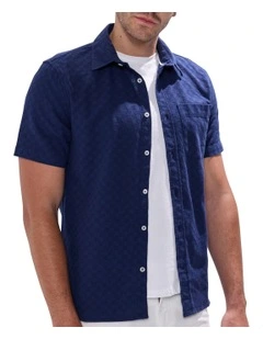 Jay Check Shirt in Navy
