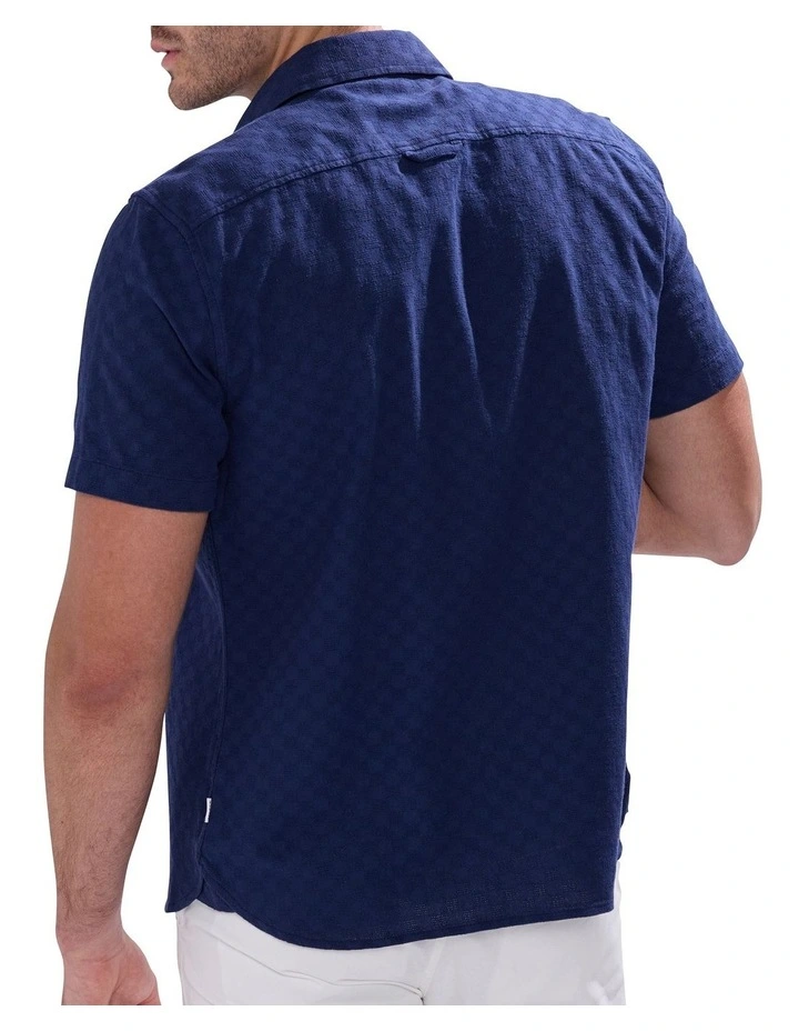 Jay Check Shirt in Navy image 4