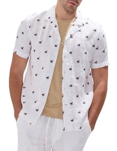At Palms Reach Linen Shirt in White