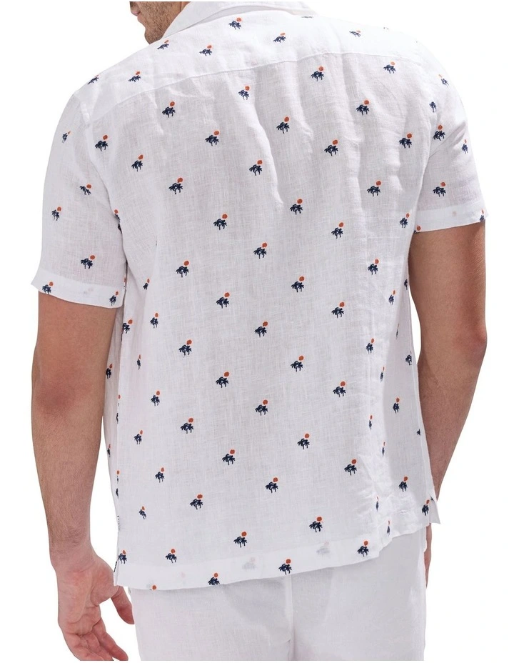 At Palms Reach Linen Shirt in White image 2