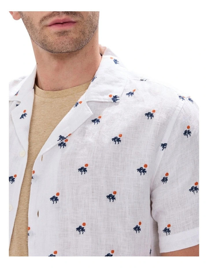 At Palms Reach Linen Shirt in White image 3