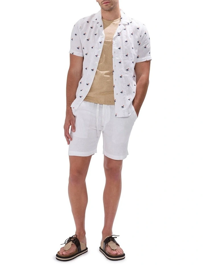 At Palms Reach Linen Shirt in White image 4