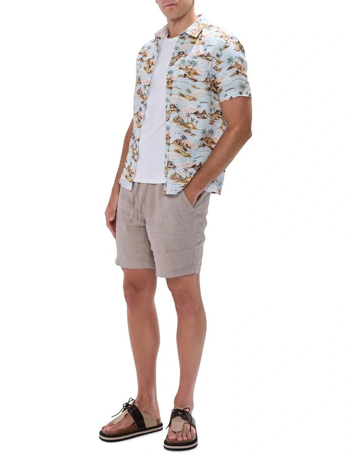 Island Of Dreams Linen Shirt in Blue Multi image 2