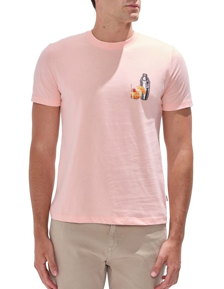 Cocktails And Dreams Tee in Peach image 1
