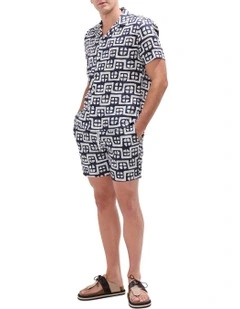 Rush Rush Geo Swim Short in Blue