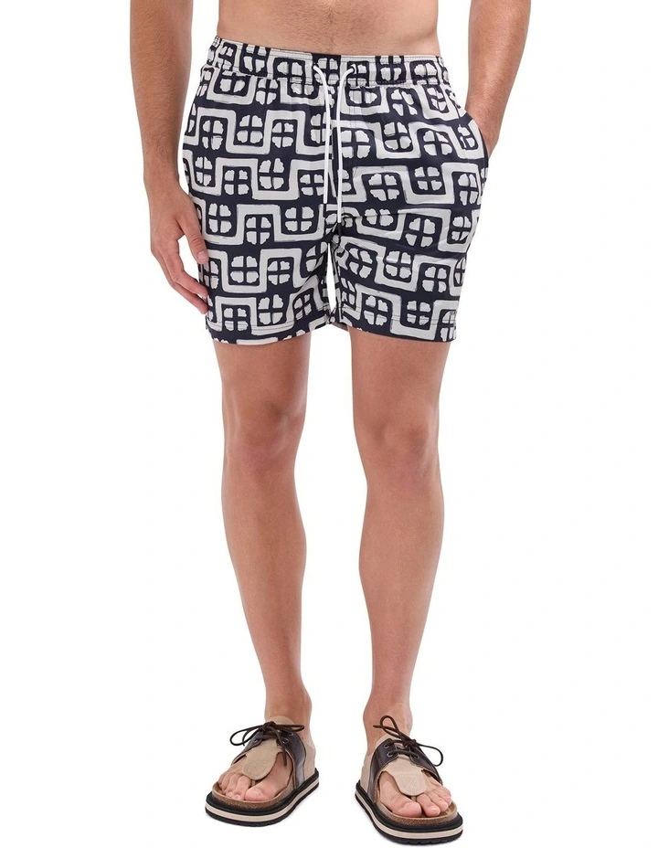 Rush Rush Geo Swim Short in Blue image 2