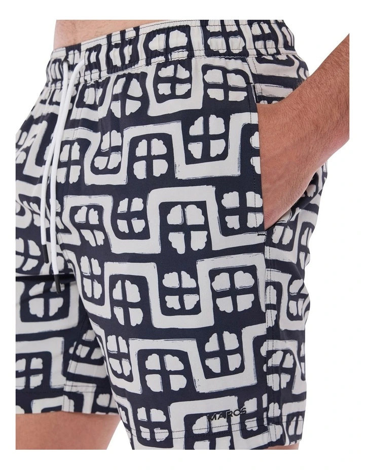 Rush Rush Geo Swim Short in Blue image 3