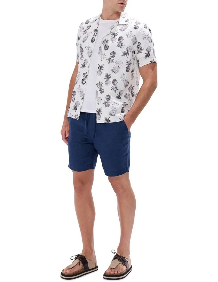 Pina Colada Linen Shirt in White Multi image 2