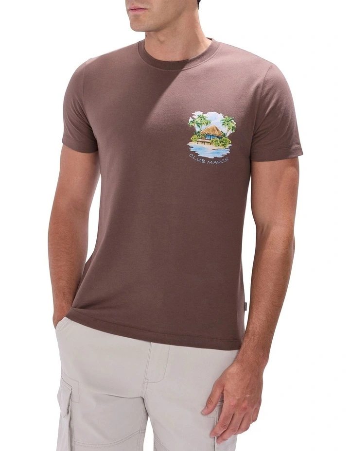 Club Tee T-shirt in Coffee Brown image 1