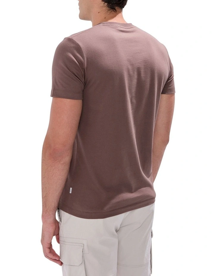 Club Tee T-shirt in Coffee Brown image 2