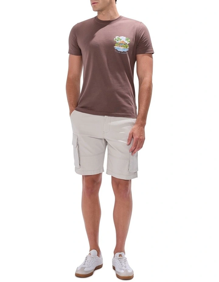 Club Tee T-shirt in Coffee Brown image 3