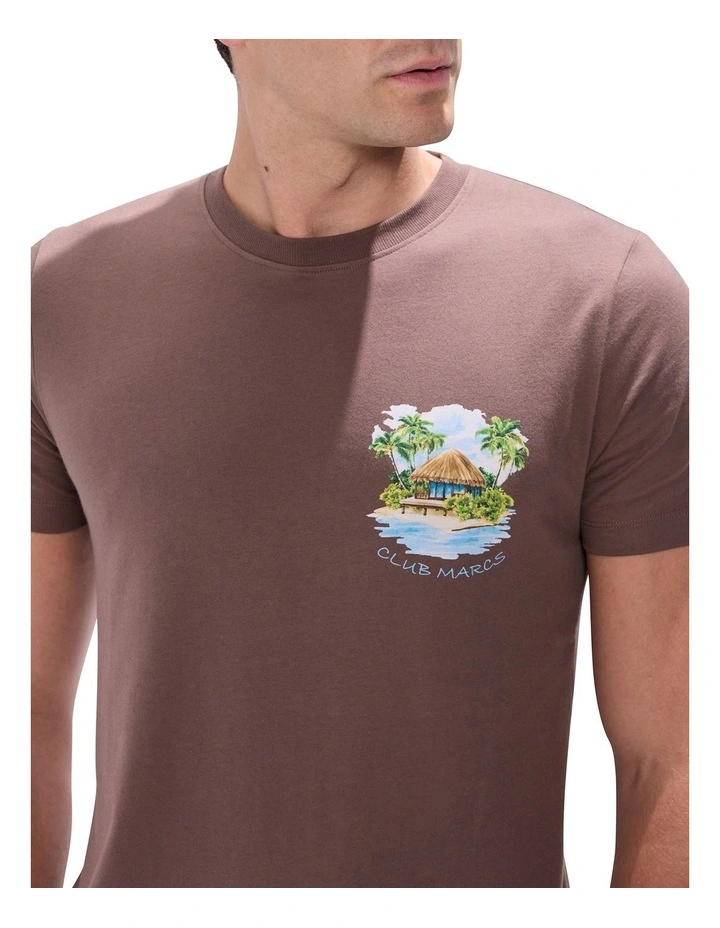Club Tee T-shirt in Coffee Brown image 4
