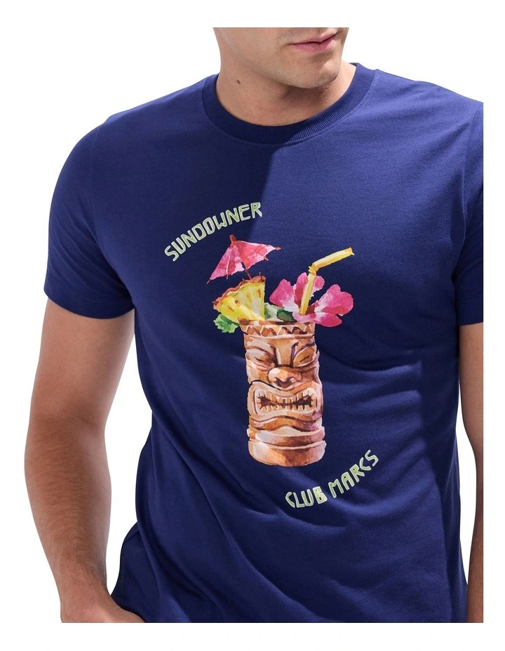 Sundowner Tee T-shirt in Navy image 4