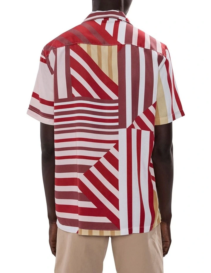 Crowley Patchwork Shirt in Red Multi image 4