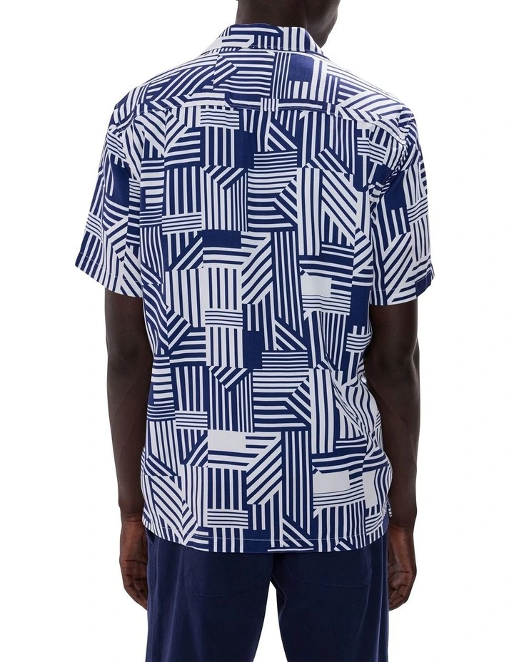 Norman Patchwork Shirt in Blue Multi image 4