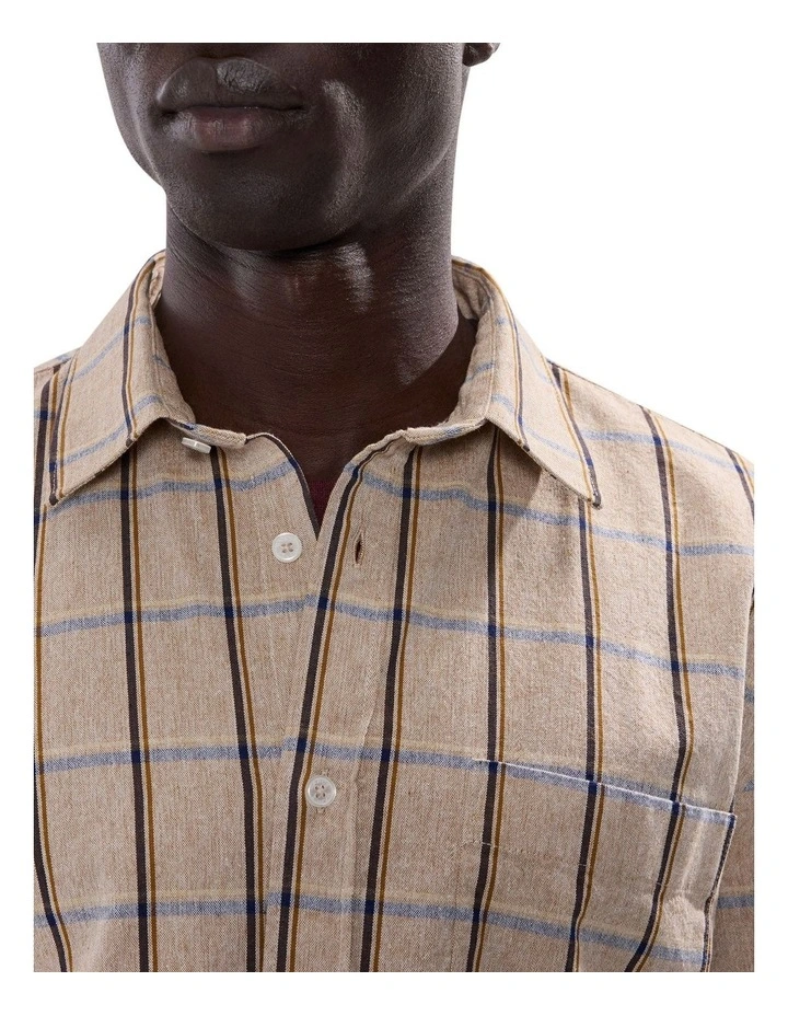 Billie Check Shirt in Natural Check image 3