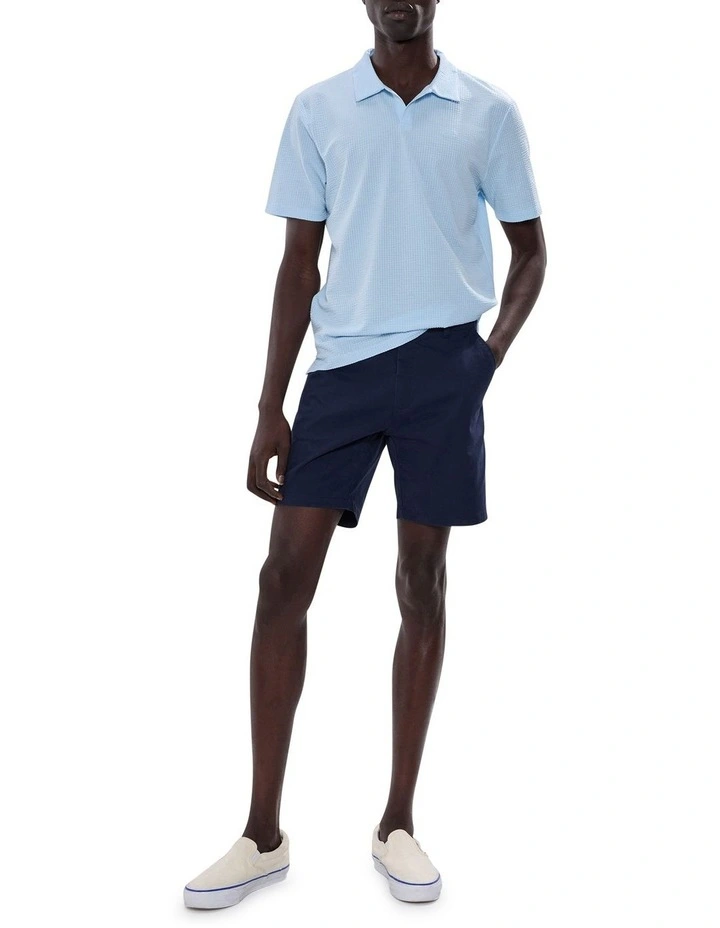 Andrew Textured Polo in Cerulean Blue image 2