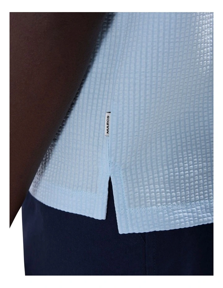 Andrew Textured Polo in Cerulean Blue image 4