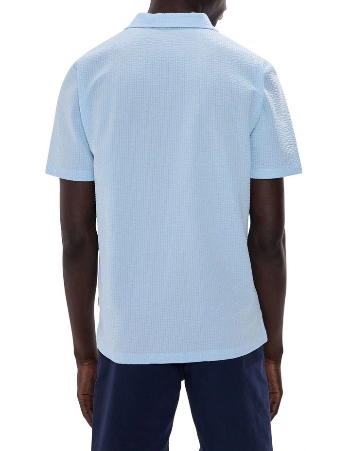 Andrew Textured Polo in Cerulean Blue image 5