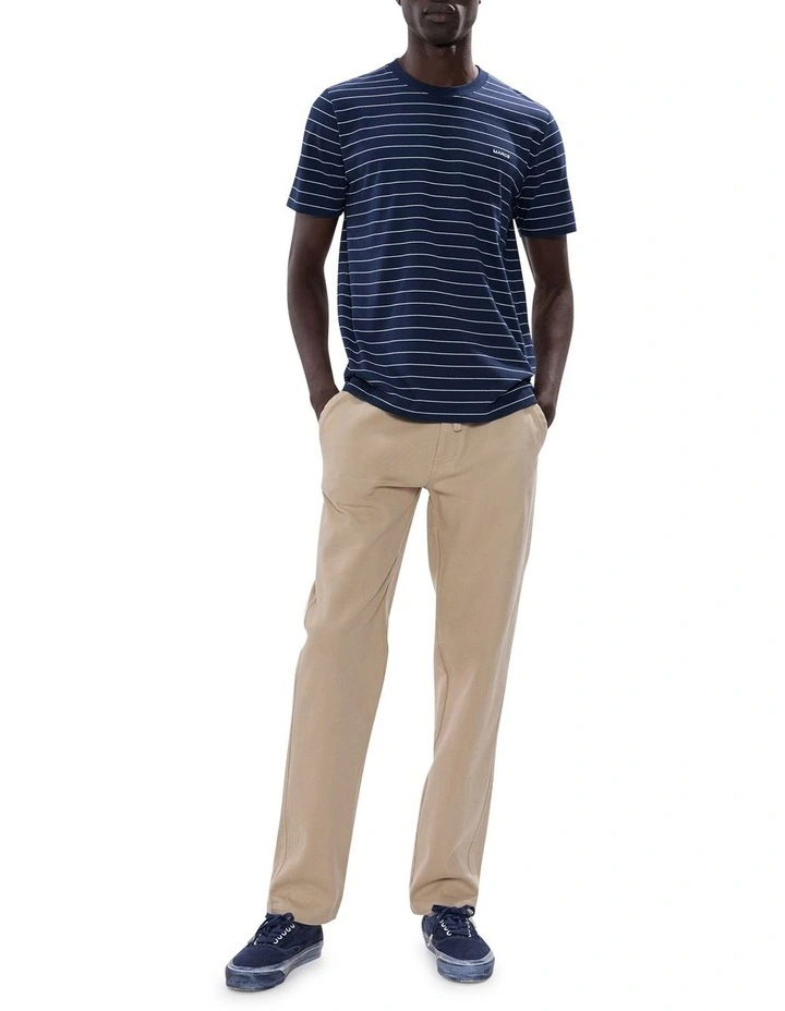 Marcs Logo Stripe Tee in Navy Stripe image 2