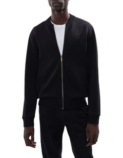 Neo Zip Front Bomber in Black