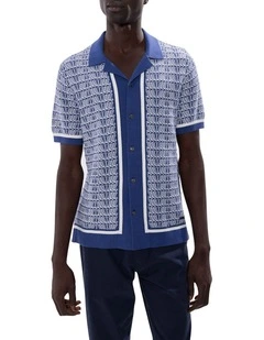 Sheppard Knit Shirt in Blue Multi