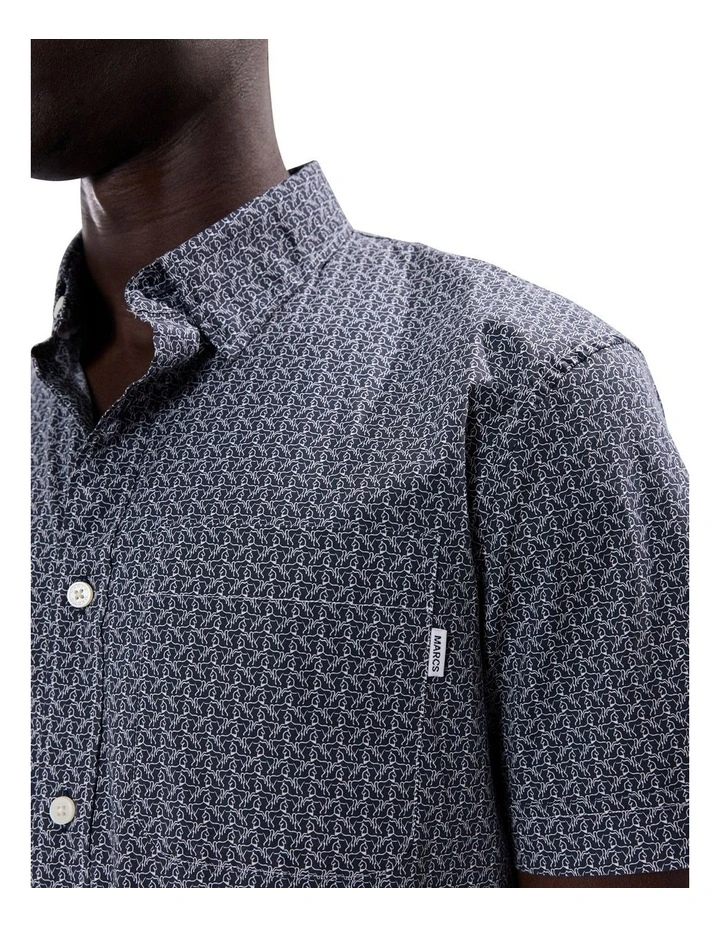 Horse Code Shirt in Navy Multi image 3