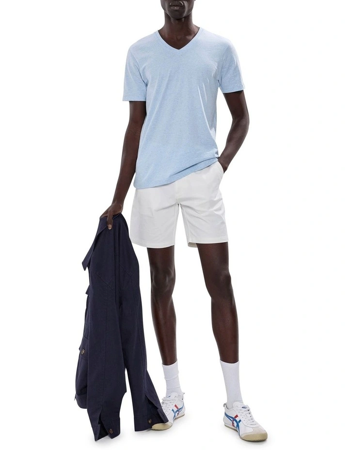 Arnie V Neck in Light Blue Marle image 2