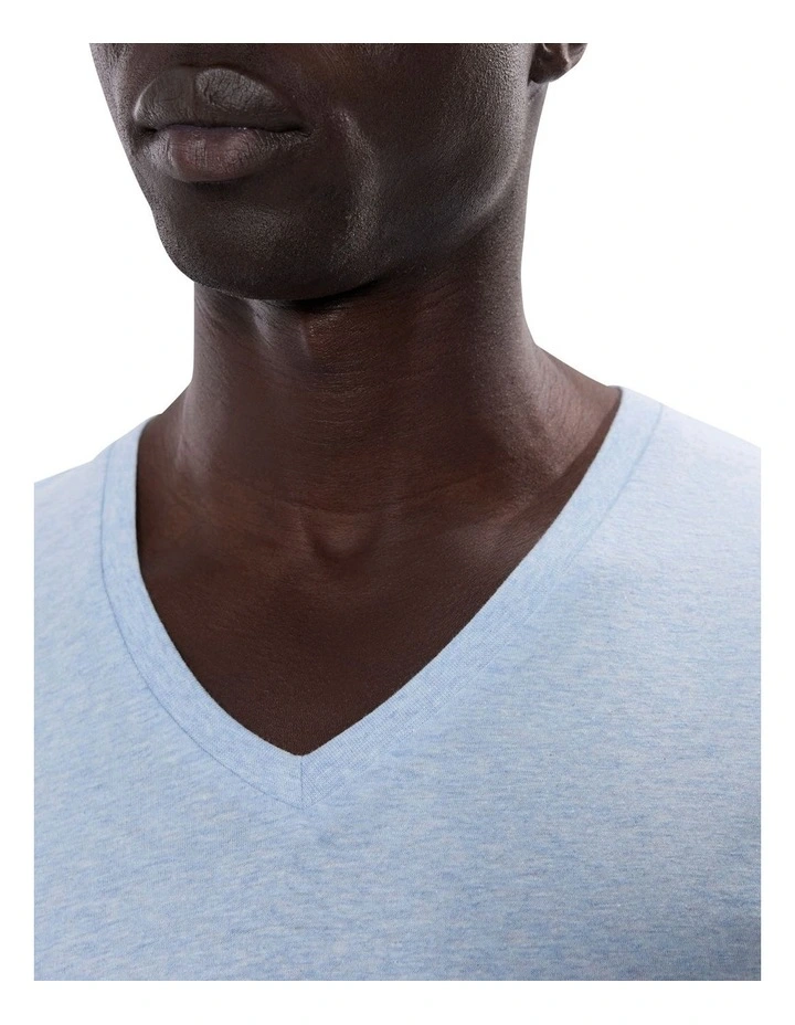 Arnie V Neck in Light Blue Marle image 3